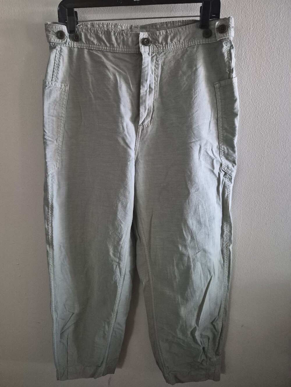 12) Everlane Organic Cotton/linen Fatigue Barrel Pants Mint Green
